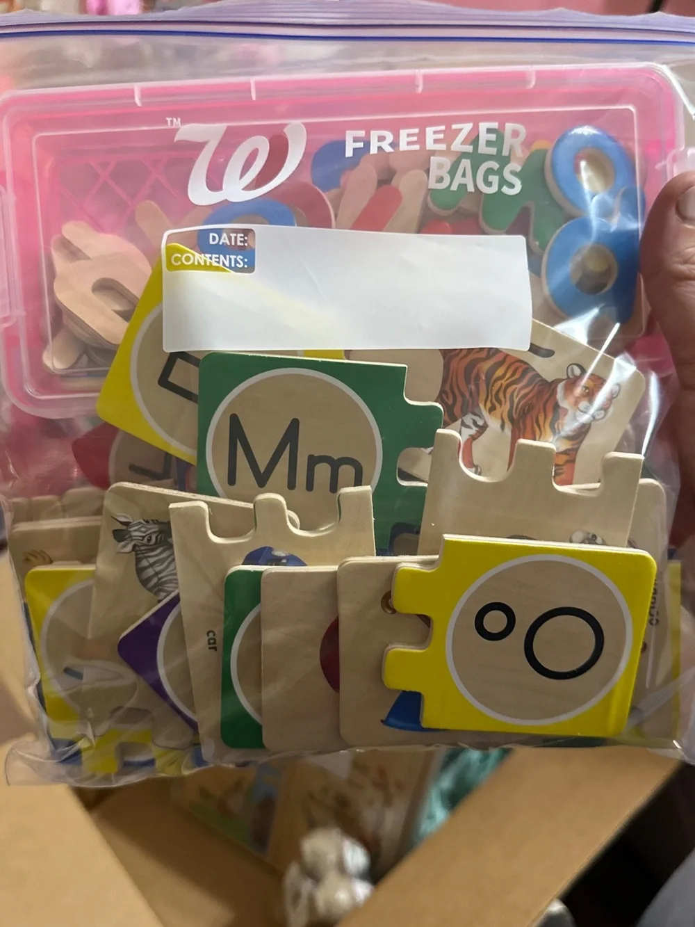 Bundle Melissa & Doug Wooden Alphabet puzzle and see and spell puzzle toy